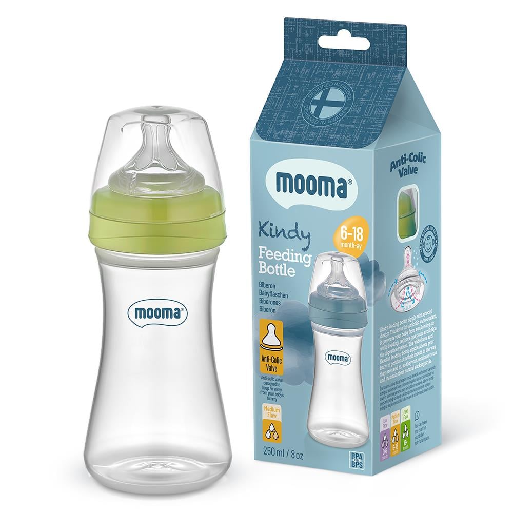 MOOMA Kindy Biberon 250 ML 6-18 Ay Orta Akış