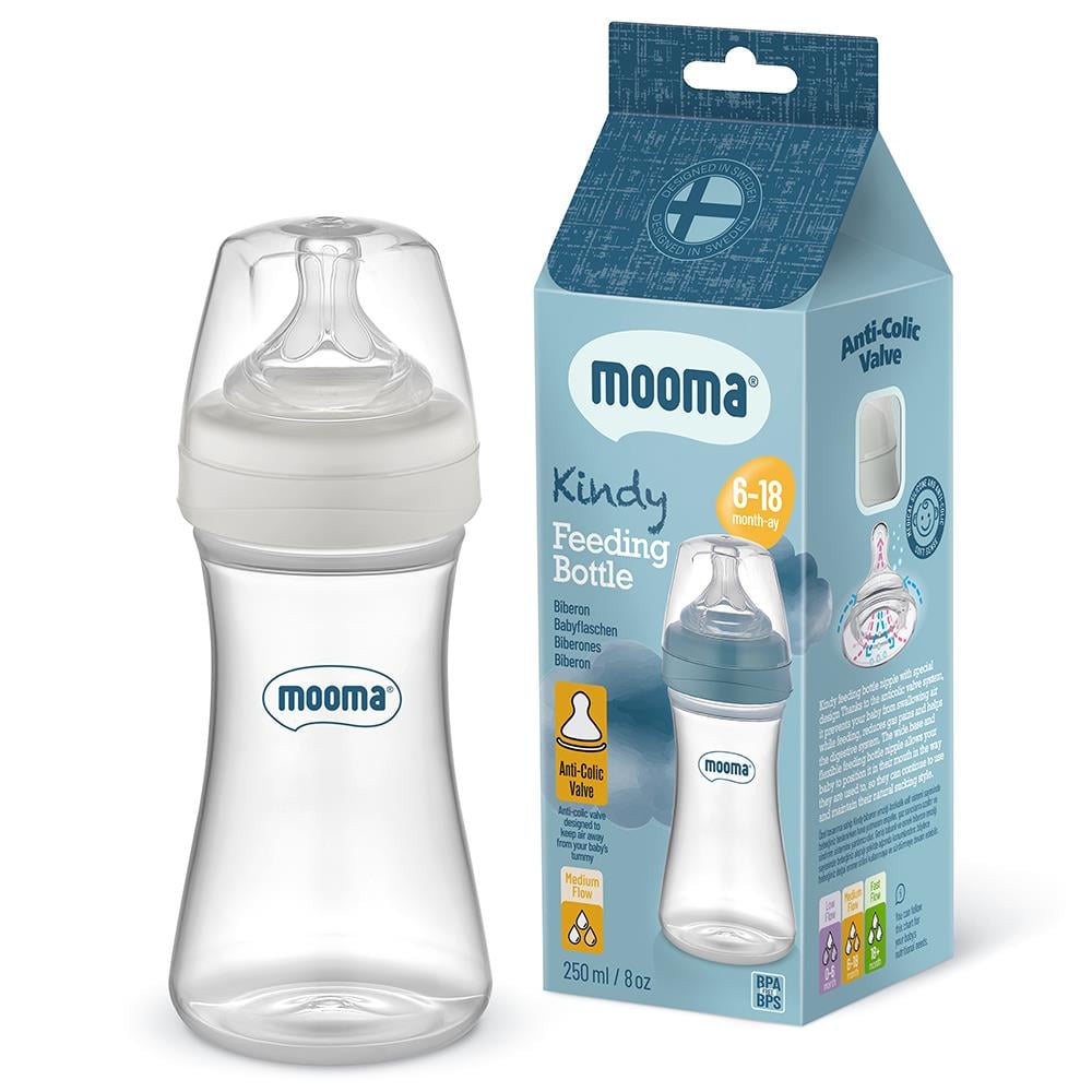 MOOMA Kindy Biberon 250 ML 6-18 Ay Orta Akış