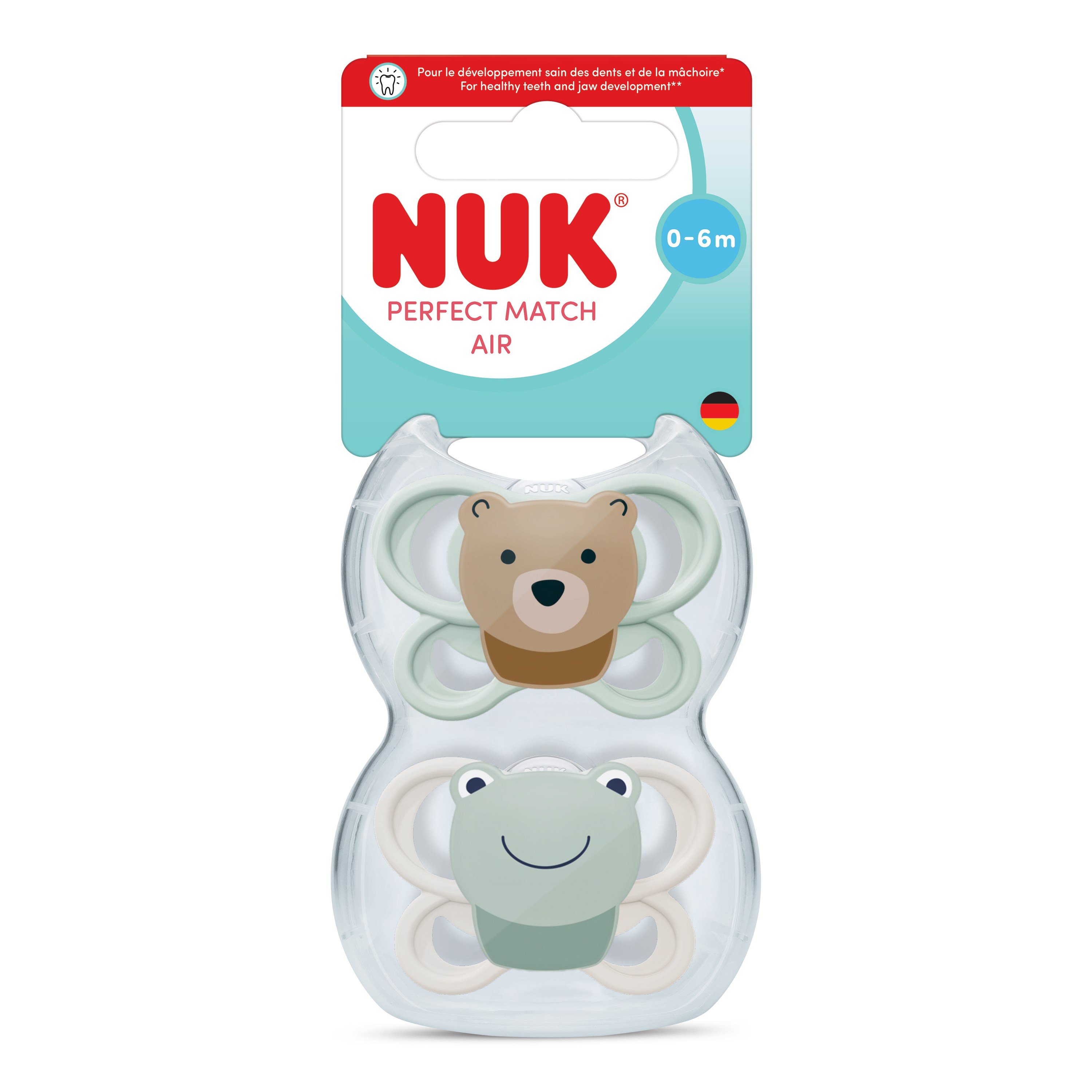 NUK Emzik PM Air 2'li  0-6 ay Beyaz/Yeşil Unisex