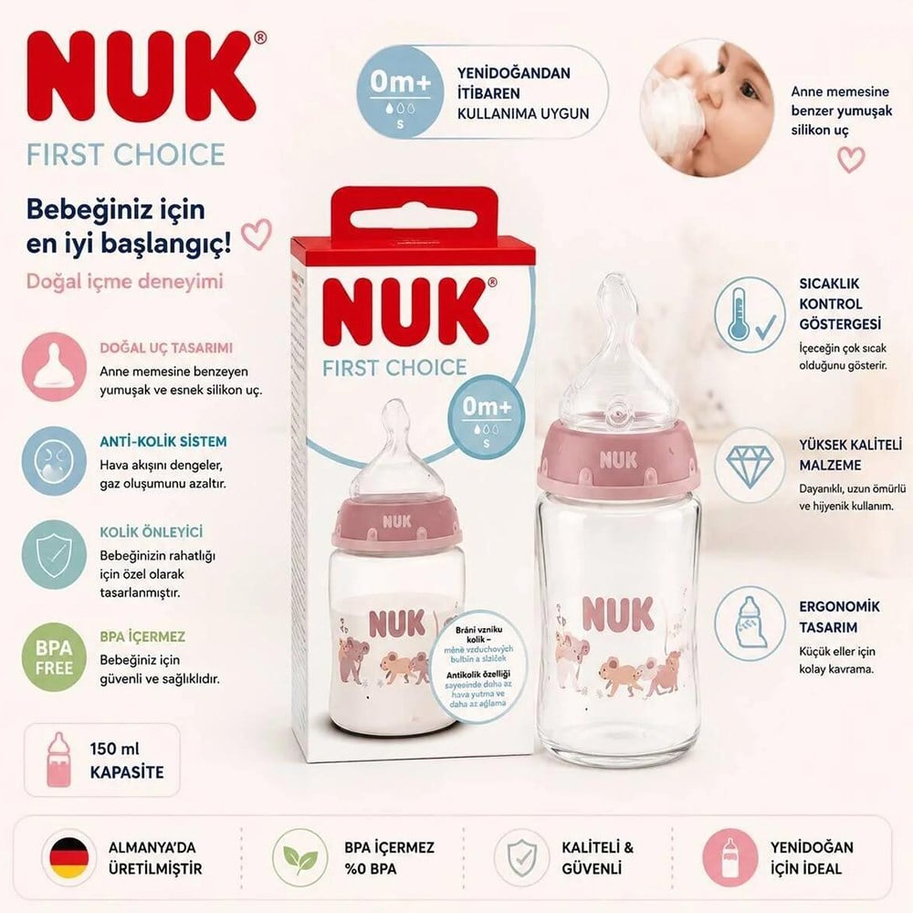 NUK First Choice Biberon PP ( 150 ml ) ( Pembe ) 