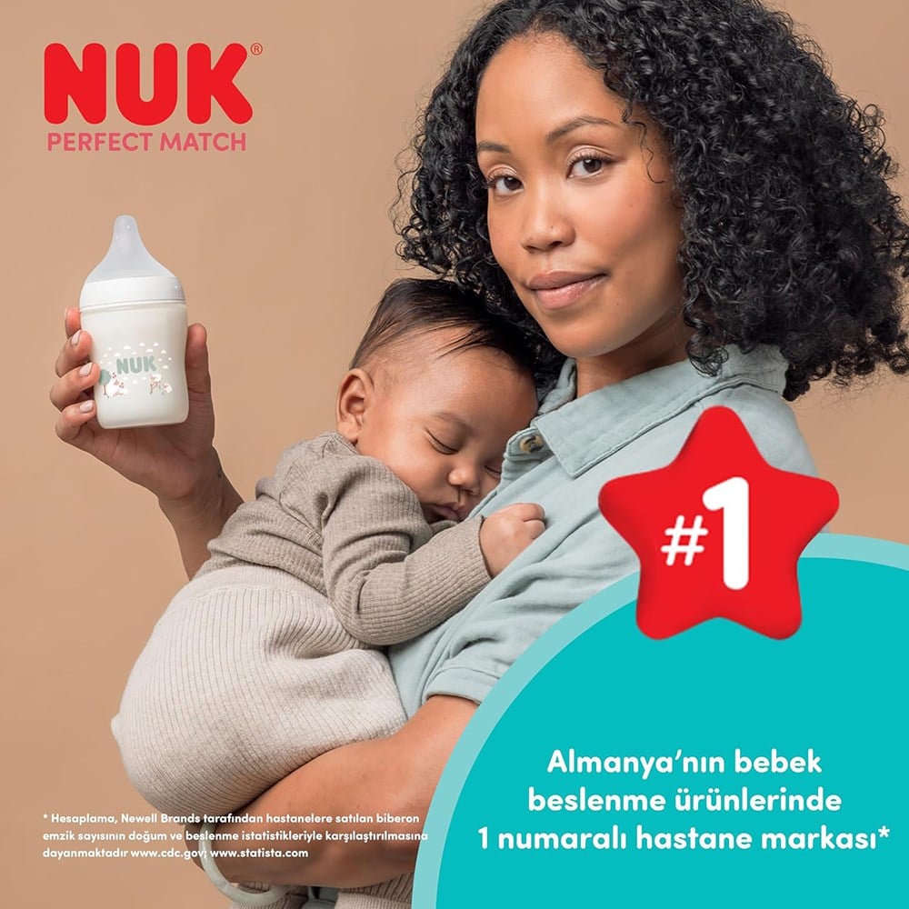 NUK Perfect Match Cam Biberon 230 ml ( Beyaz ) 