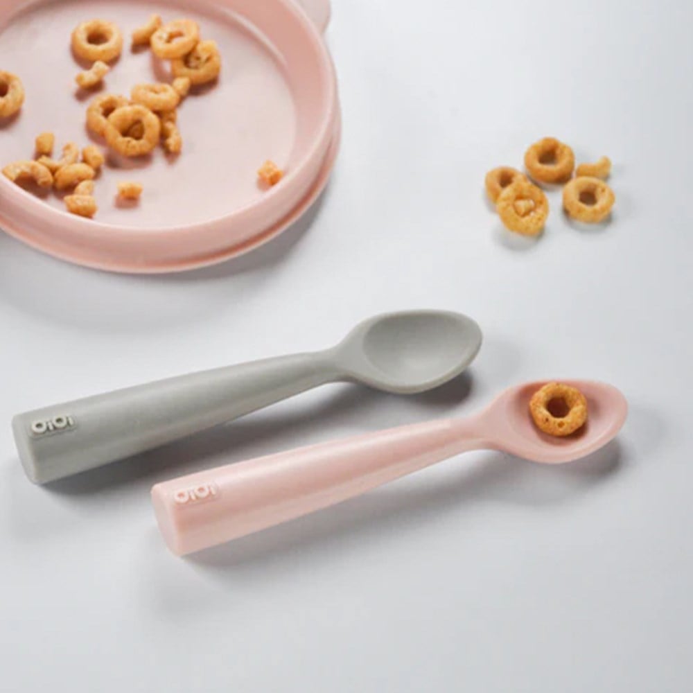 OİOİ Nam Nam 2'li Kaşık ( Velvet Rose / Powder Grey)