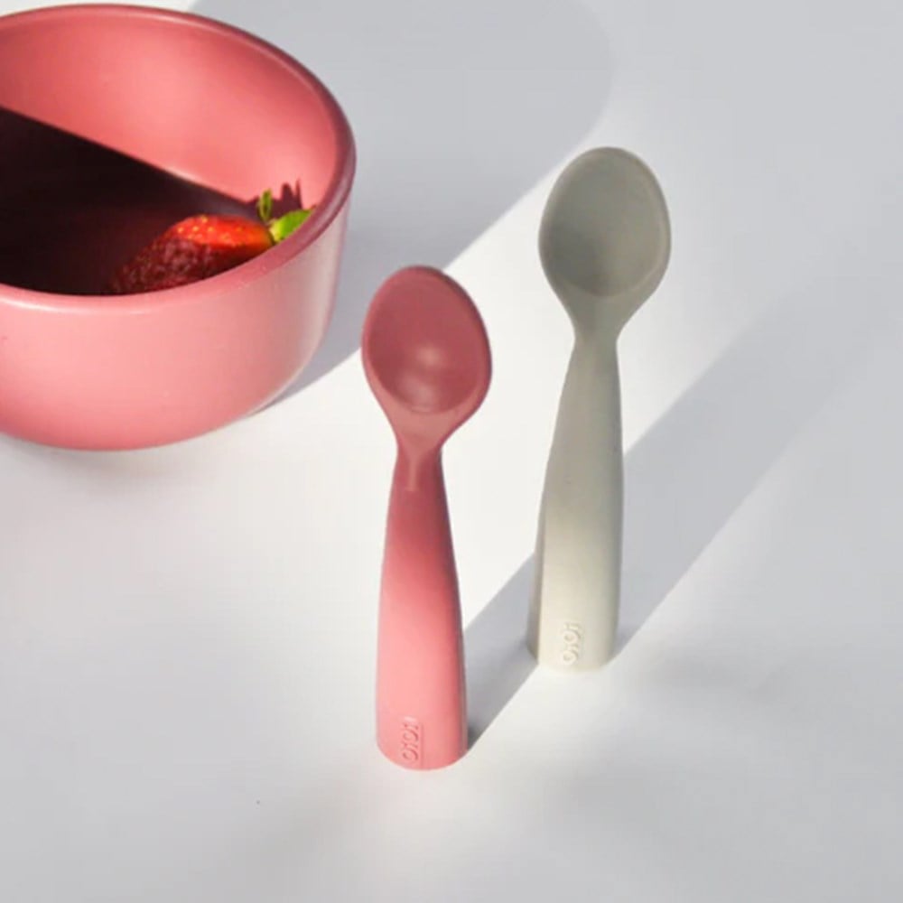 OİOİ Nam Nam 2'li Kaşık ( Velvet Rose / Powder Grey)
