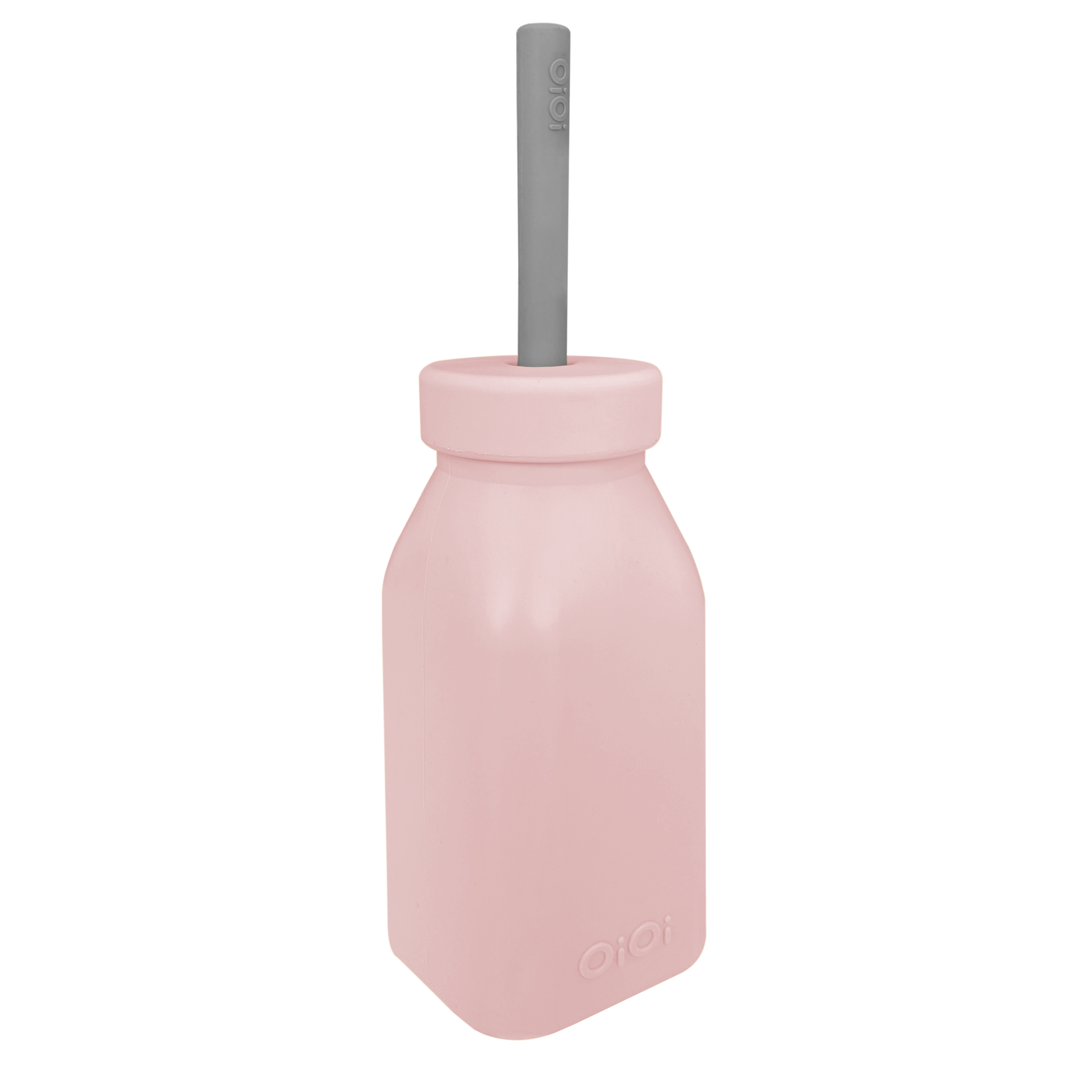 OiOi Şişe + Pipet...Pinky Pink / Powder Grey