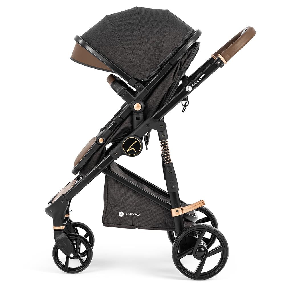 Safe Line Golf Travel Sistem Pusetli Bebek Arabası (Siyah-Kahve)