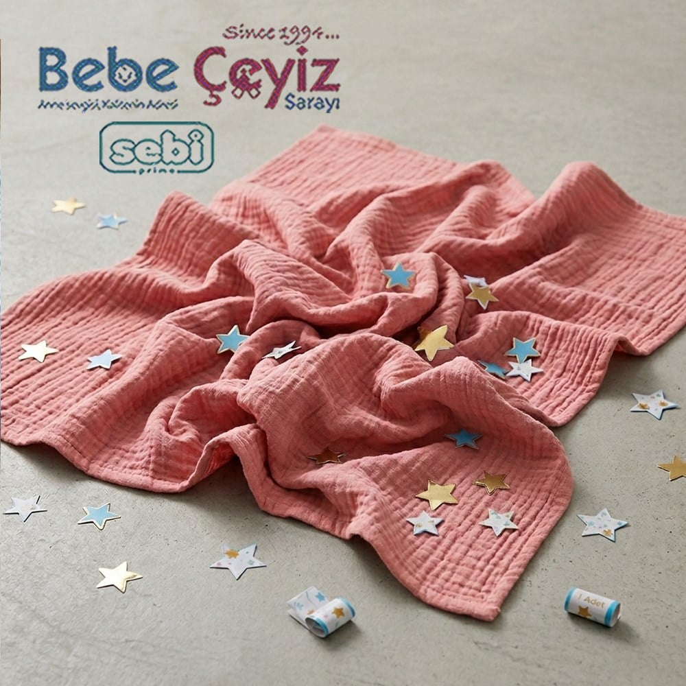 Sebi Çift Kat Müslin Bebek Battaniyesi (80x90)