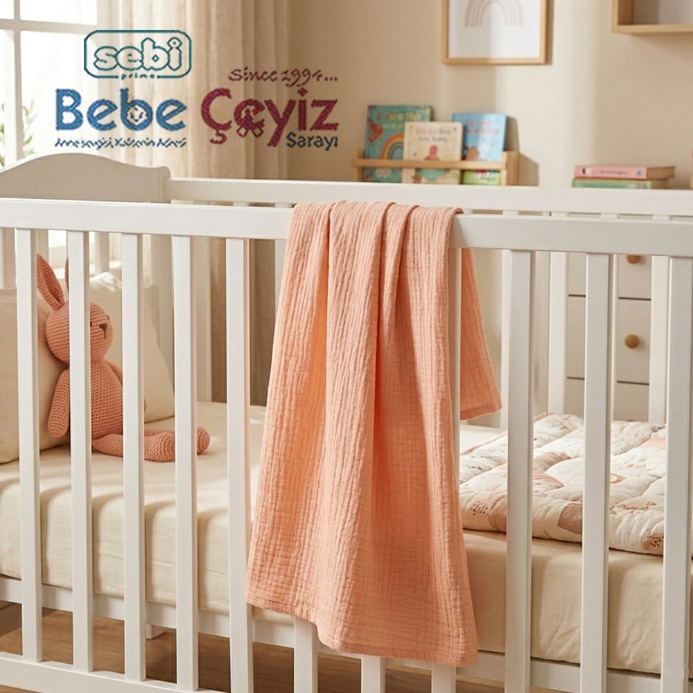 Sebi Çift Kat Müslin Bebek Battaniyesi (80x90)