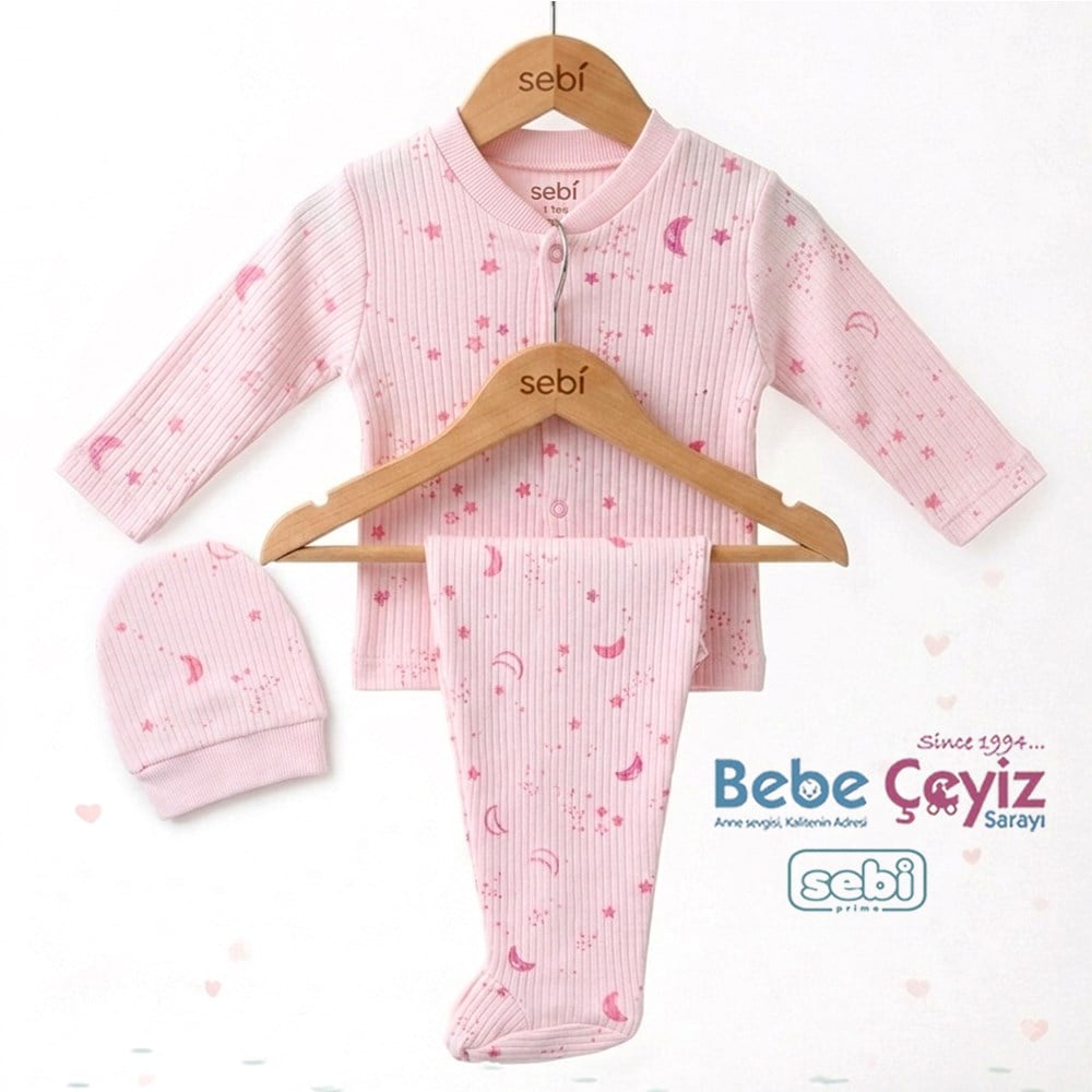 SEBİ PRİME Ay Yıldız Pijama Takım  ( 0-3 Ay )