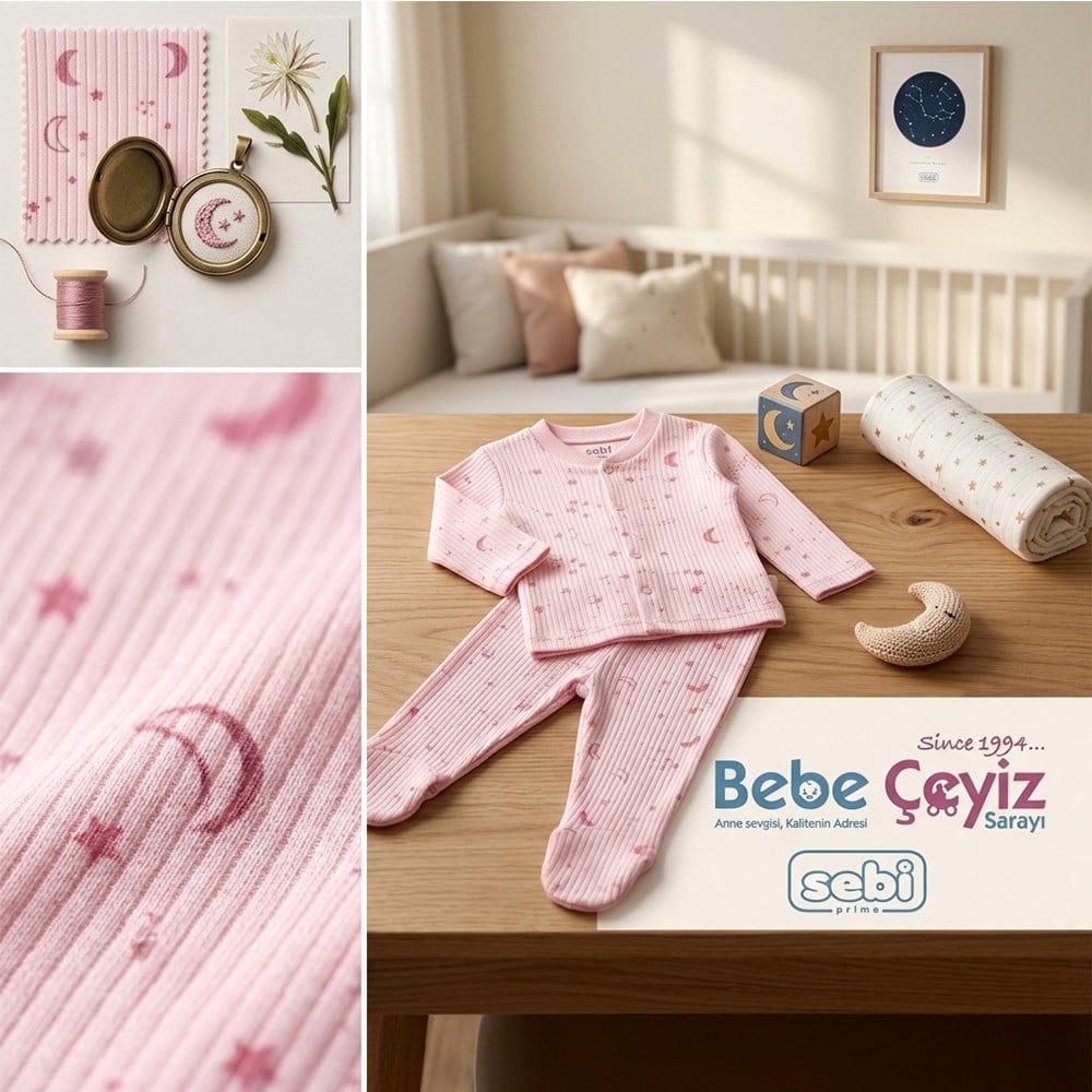 SEBİ PRİME Ay Yıldız Pijama Takım  ( 0-3 Ay )