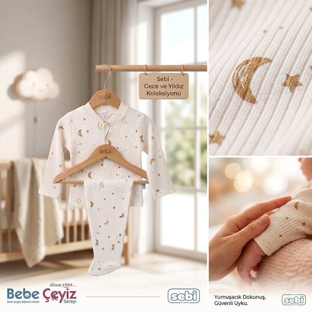 SEBİ PRİME Ay Yıldız Pijama Takım  ( 0-3 Ay )