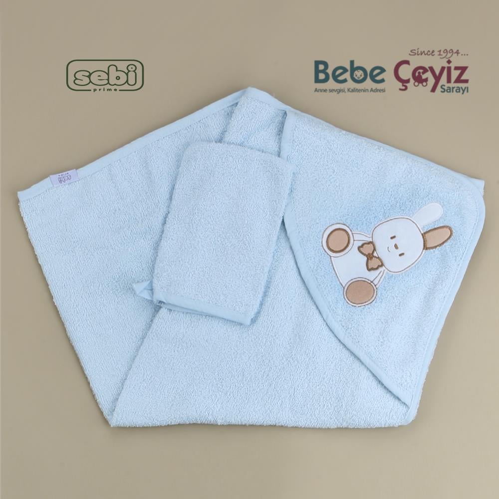 SEBİ PRİME Ayı Desen Havlu ( Mavi )