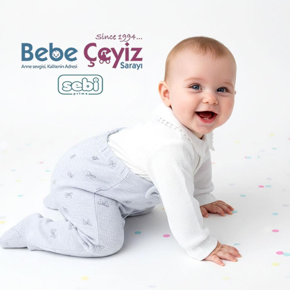 SEBİ PRİME Bebeyaka Fiyonk Desenli Tulum ( Gri )