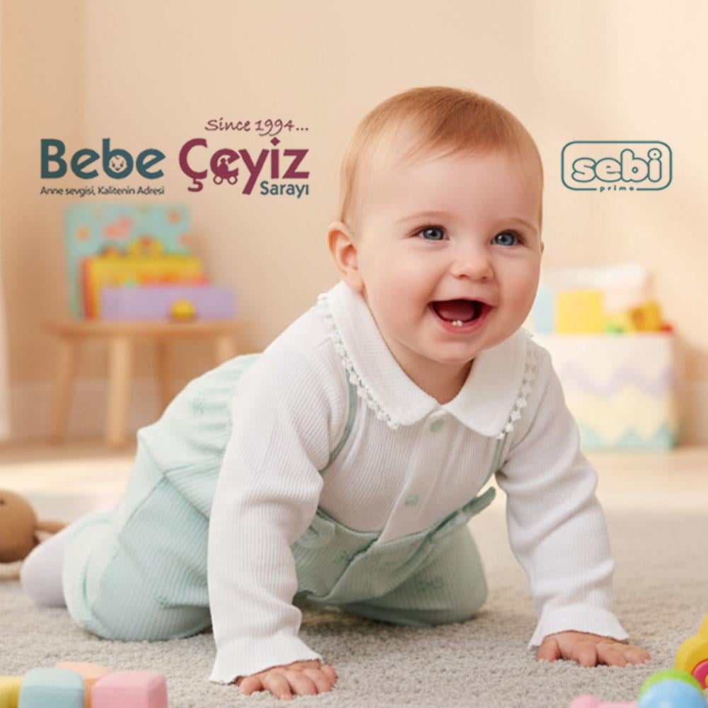 SEBİ PRİME Bebeyaka Fiyonk Desenli Tulum ( Mint )
