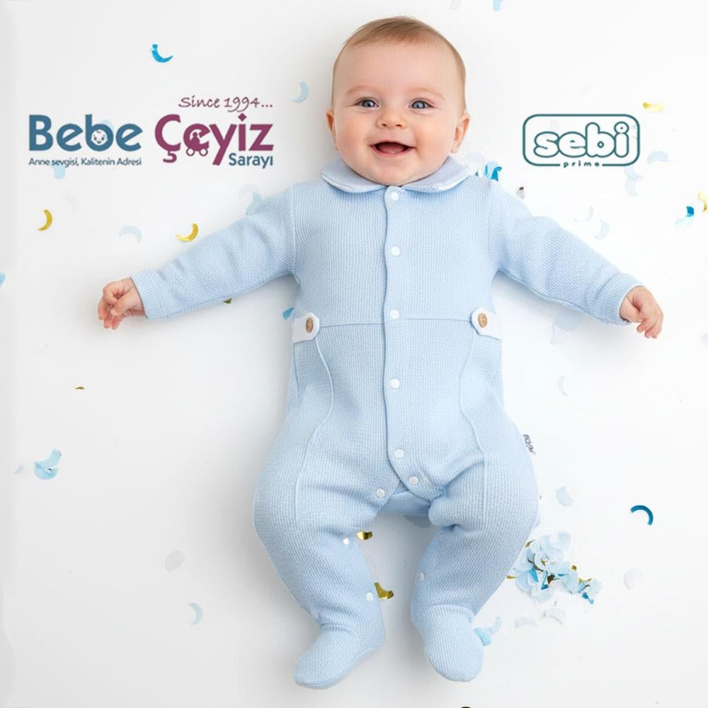 SEBİ PRİME Bebeyaka Wafıl Apoletli Nervürlü Tulum ( Mavi )