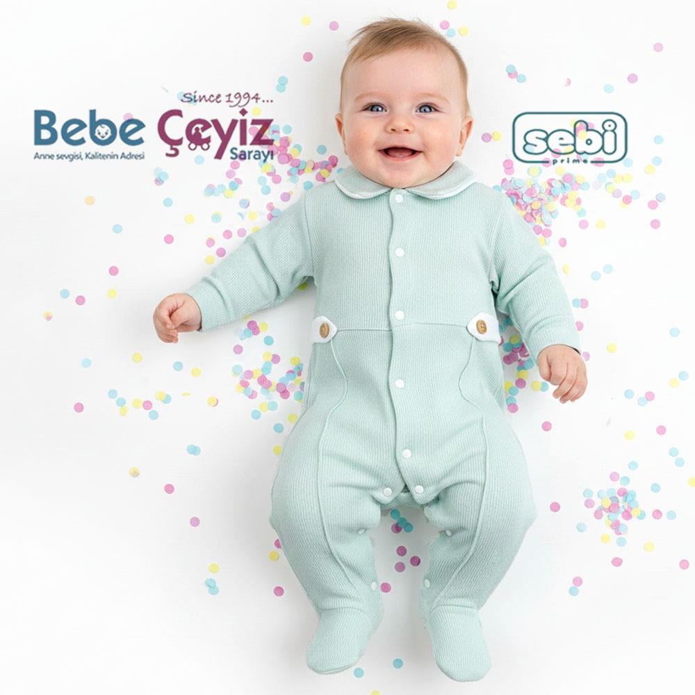 SEBİ PRİME Bebeyaka Wafıl Apoletli Nervürlü Tulum ( Mint )