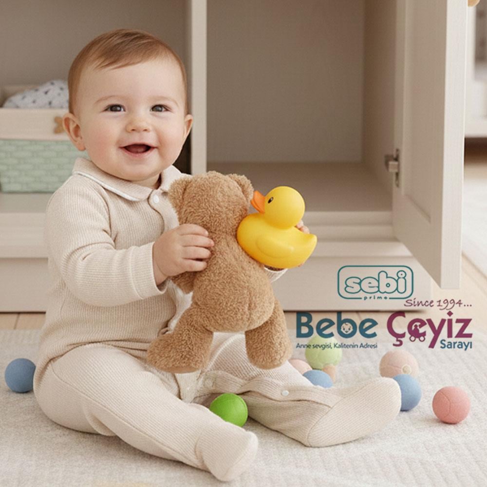 SEBİ PRİME Bebeyaka Wafıl Apoletli Nervürlü Tulum ( Bej )