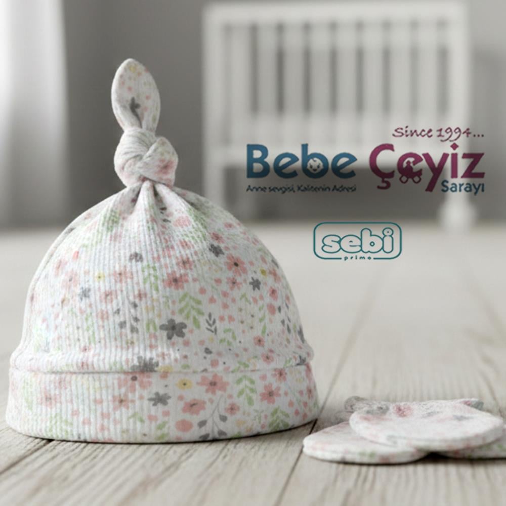 SEBİ PRİME Desenli Bağlamalı Şapka Eldiven 