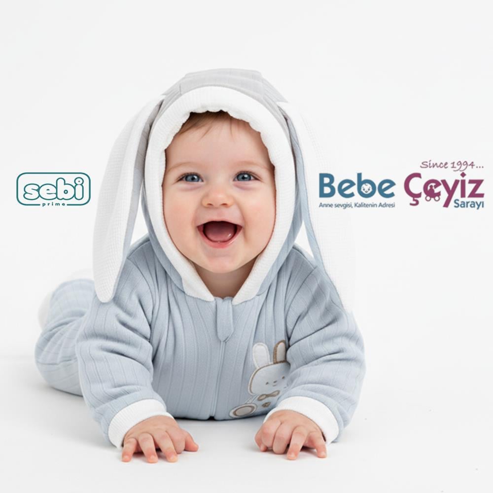 SEBİ PRİME Elyaflı Kapşonlu Tulum ( Mavi )