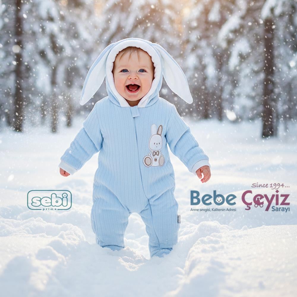 SEBİ PRİME Elyaflı Kapşonlu Tulum ( Mavi )