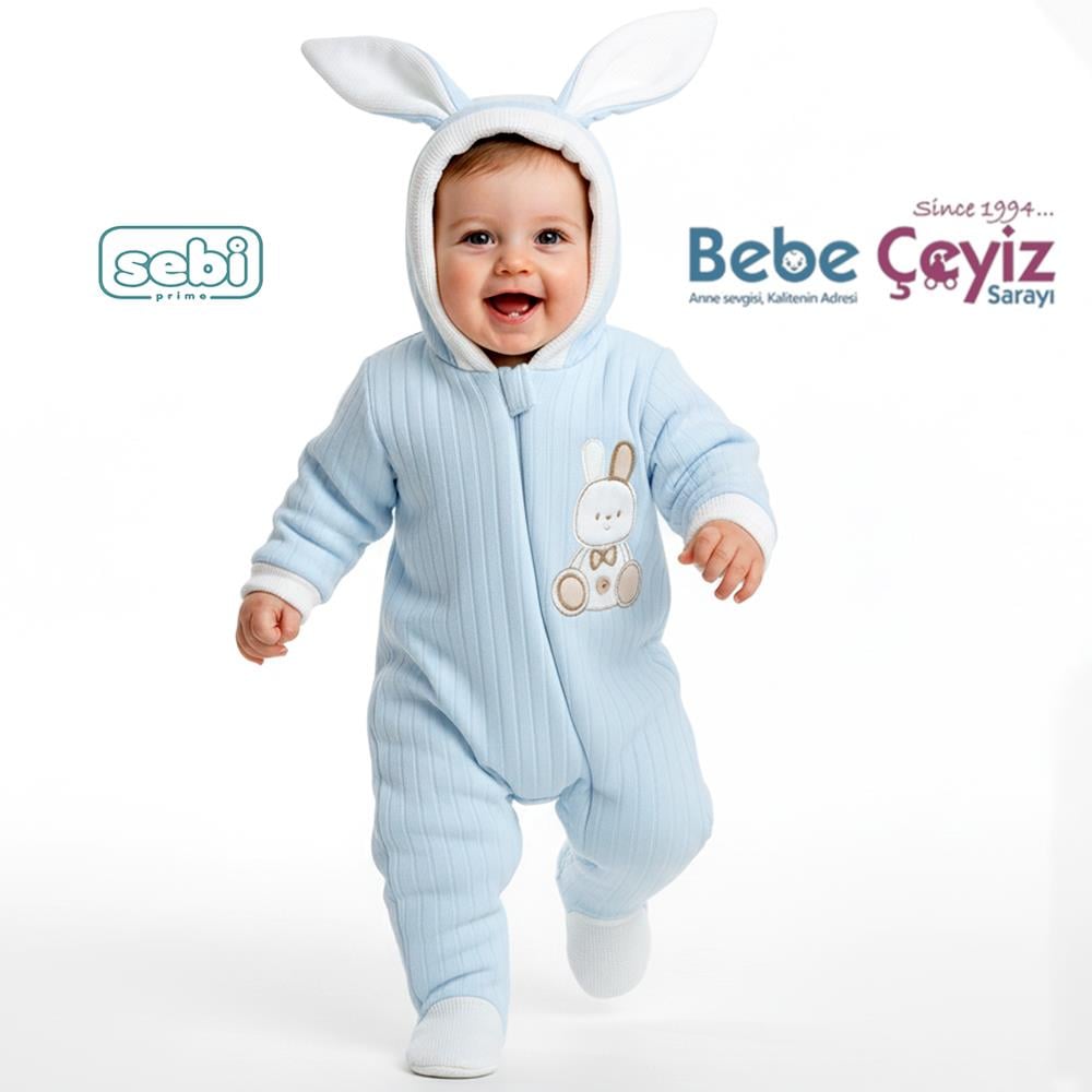 SEBİ PRİME Elyaflı Kapşonlu Tulum ( Mavi )