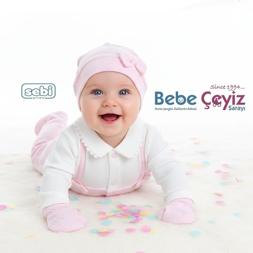 SEBİ PRİME Fiyonk Desenli 5'li Hastane Çıkışı ( Pembe ) ( 0-3 Ay )