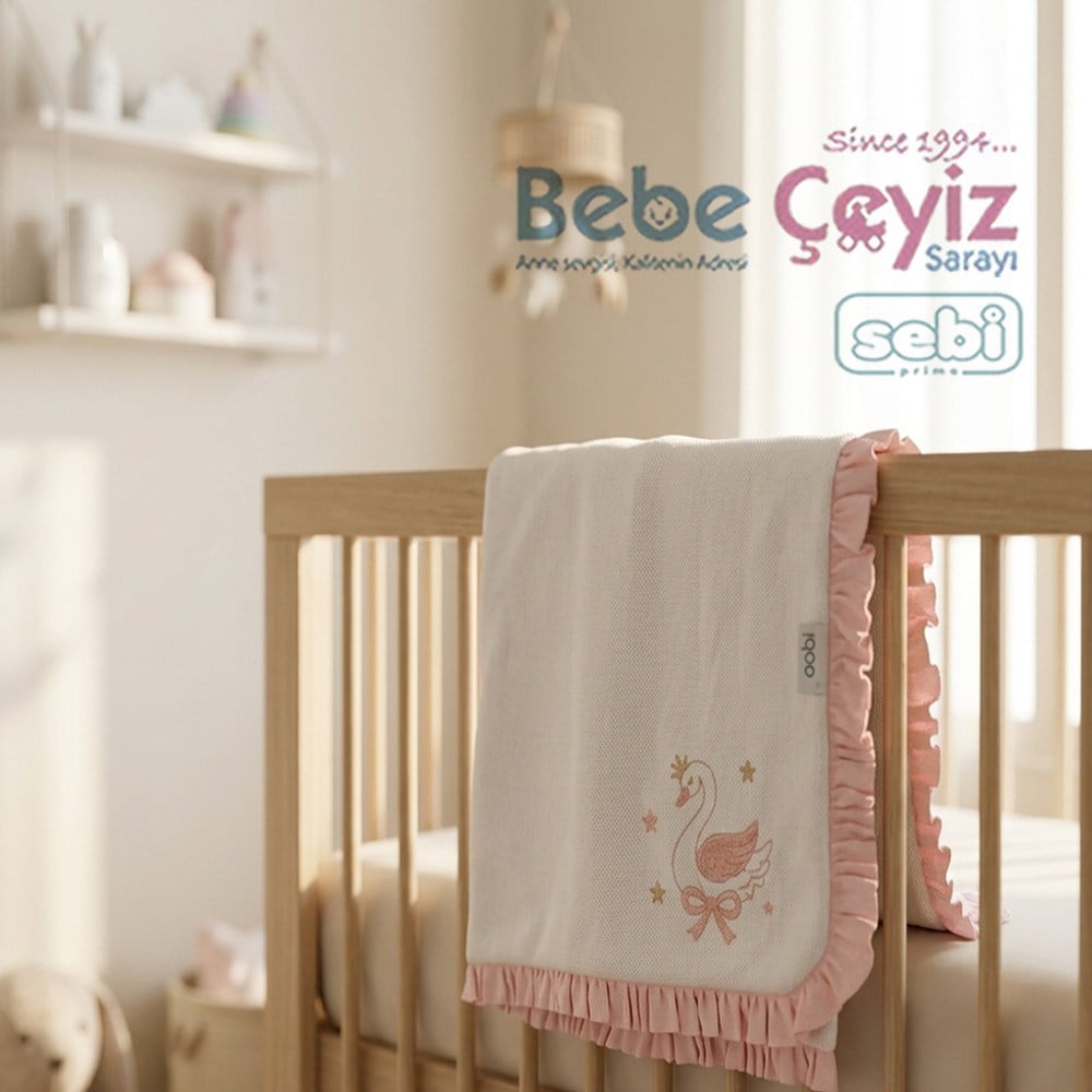 SEBİ PRİME Kuğu Battaniye ( Ekru Somon )