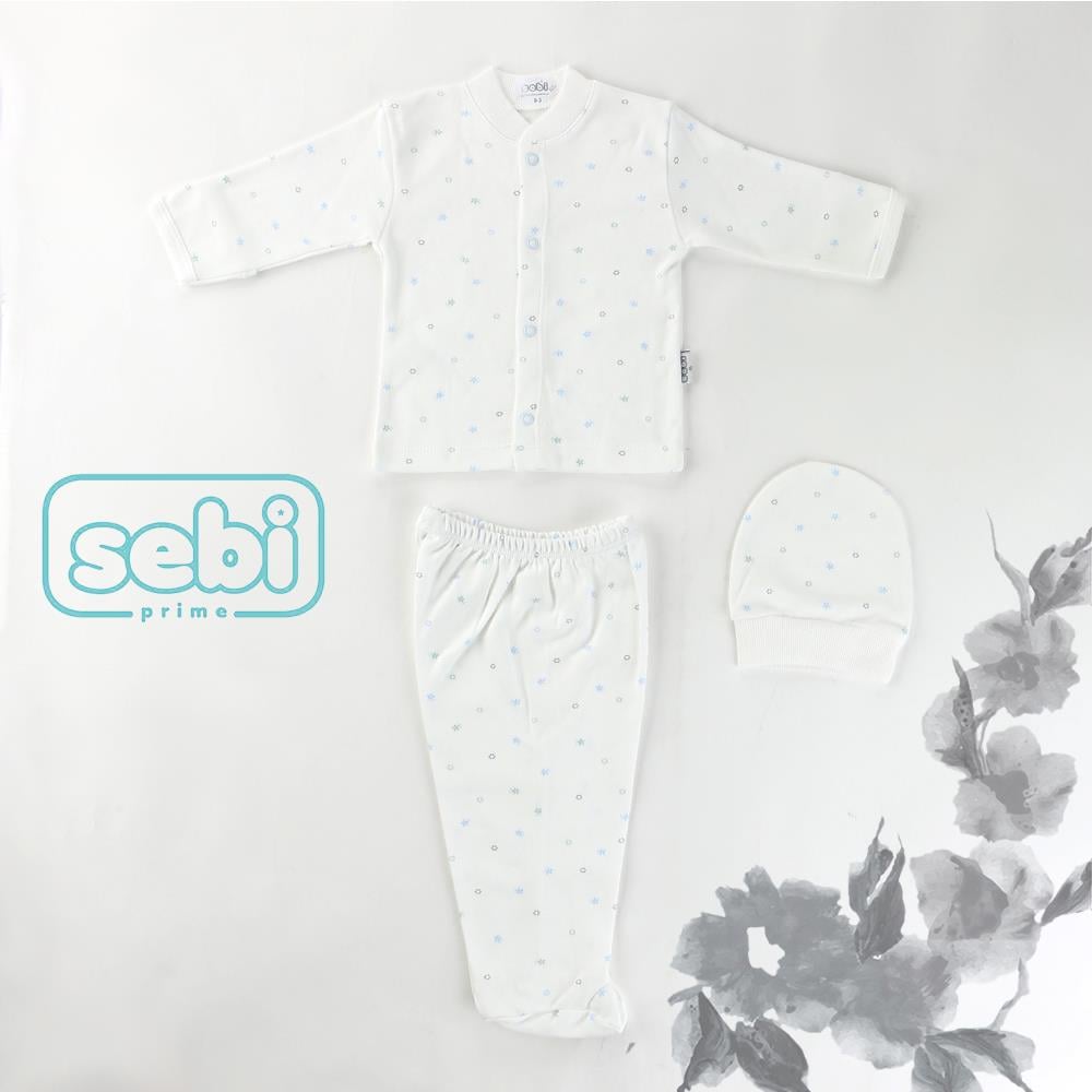SEBİ PRIME Mini Çiçekli Patikli Pijama Takım (0-3 Ay)