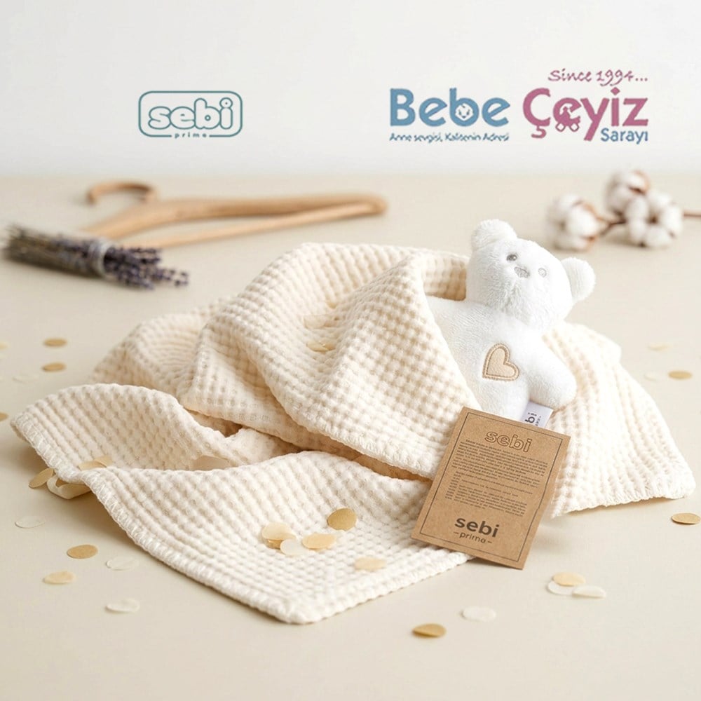 SEBİ PRİME Müslin Dolgulu Battaniye ( Ekru )