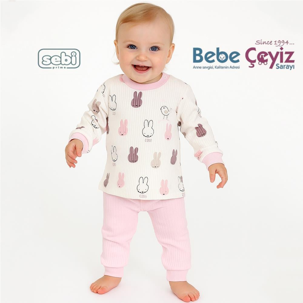 SEBİ PRİME Tavşanlı Pijama Takımı 1-2-3 Yaş