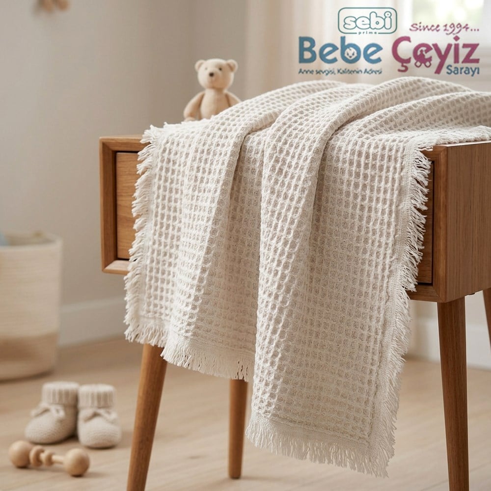 SEBİ PRİME Waffle Battaniye ( Gri )
