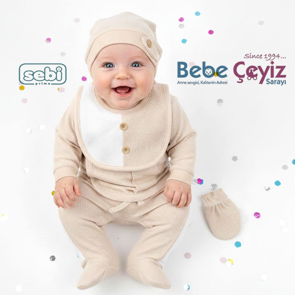 SEBİ PRİME Wafıl Apoletli Nervürlü Hastane Çıkışı ( Bej ) ( 0-3 Ay )