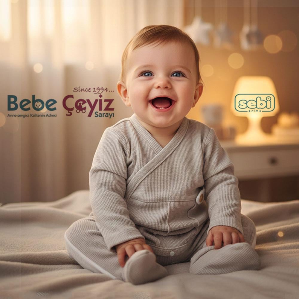 SEBİ PRİME Wafıl Apoletli Nervürlü Hastane Çıkışı ( Gri ) ( 0-3 Ay )