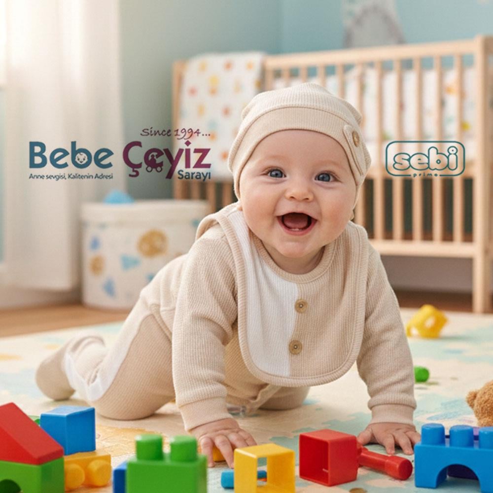 SEBİ PRİME Wafıl Apoletli Nervürlü Hastane Çıkışı ( Bej ) ( 0-3 Ay )