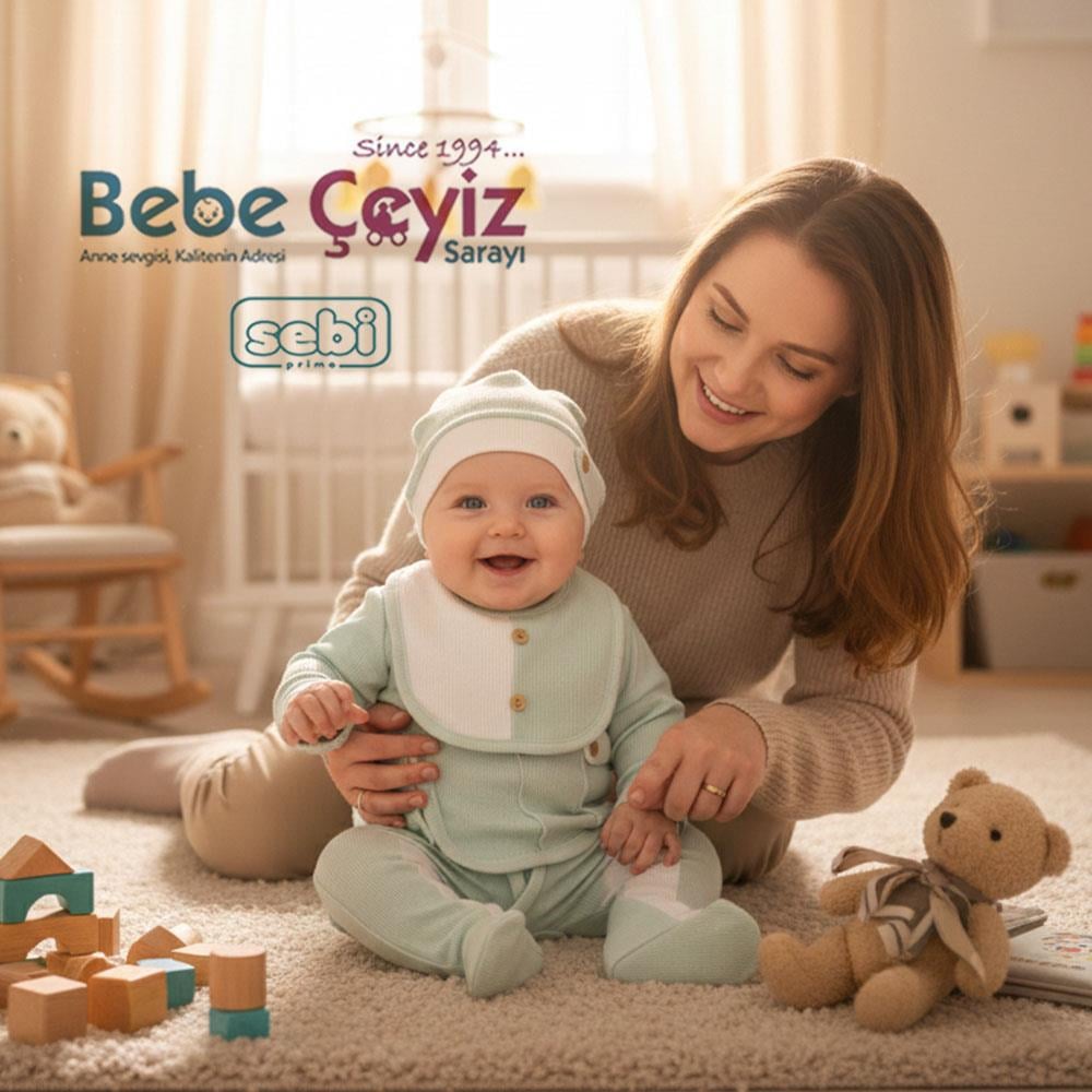 SEBİ PRİME Wafıl Apoletli Nervürlü Hastane Çıkışı ( Mint ) ( 0-3 Ay )