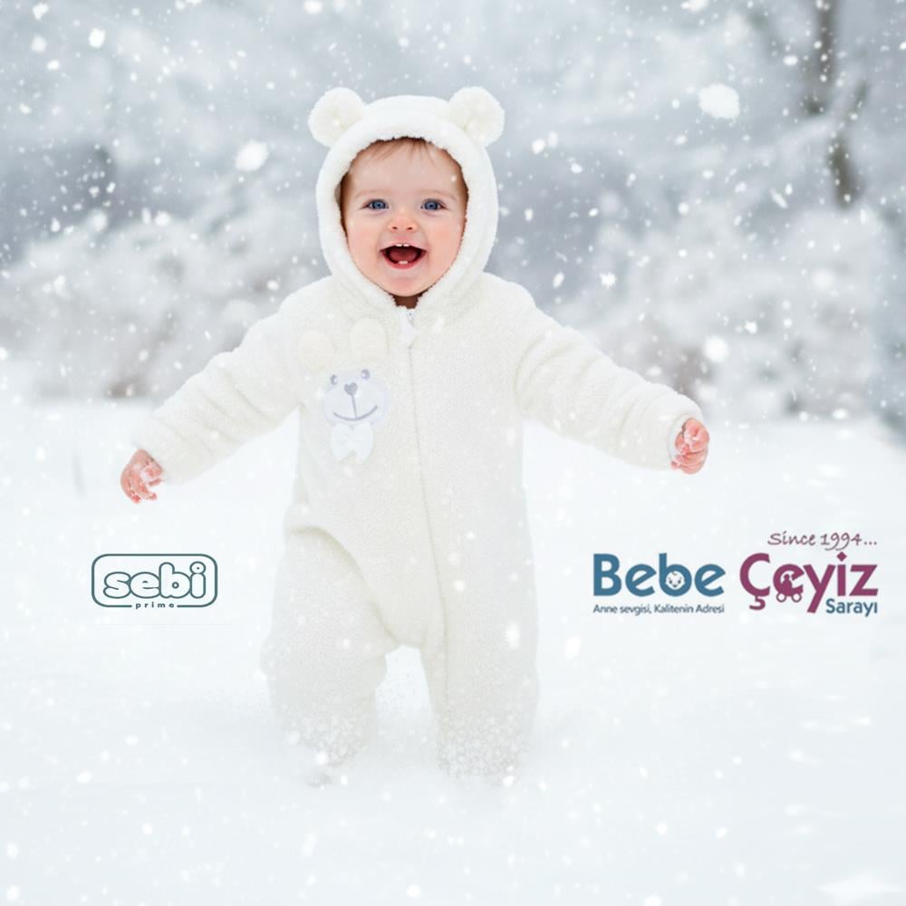SEBİ PRİME Welsoft Kapüşonlu Kız Patikli Tulum ( Ekru )