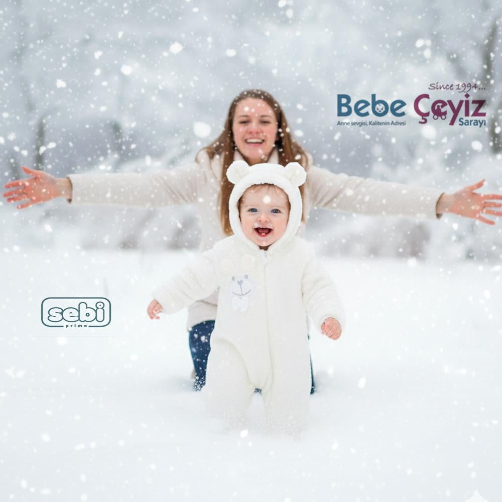 SEBİ PRİME Welsoft Kapüşonlu Kız Patikli Tulum ( Ekru )
