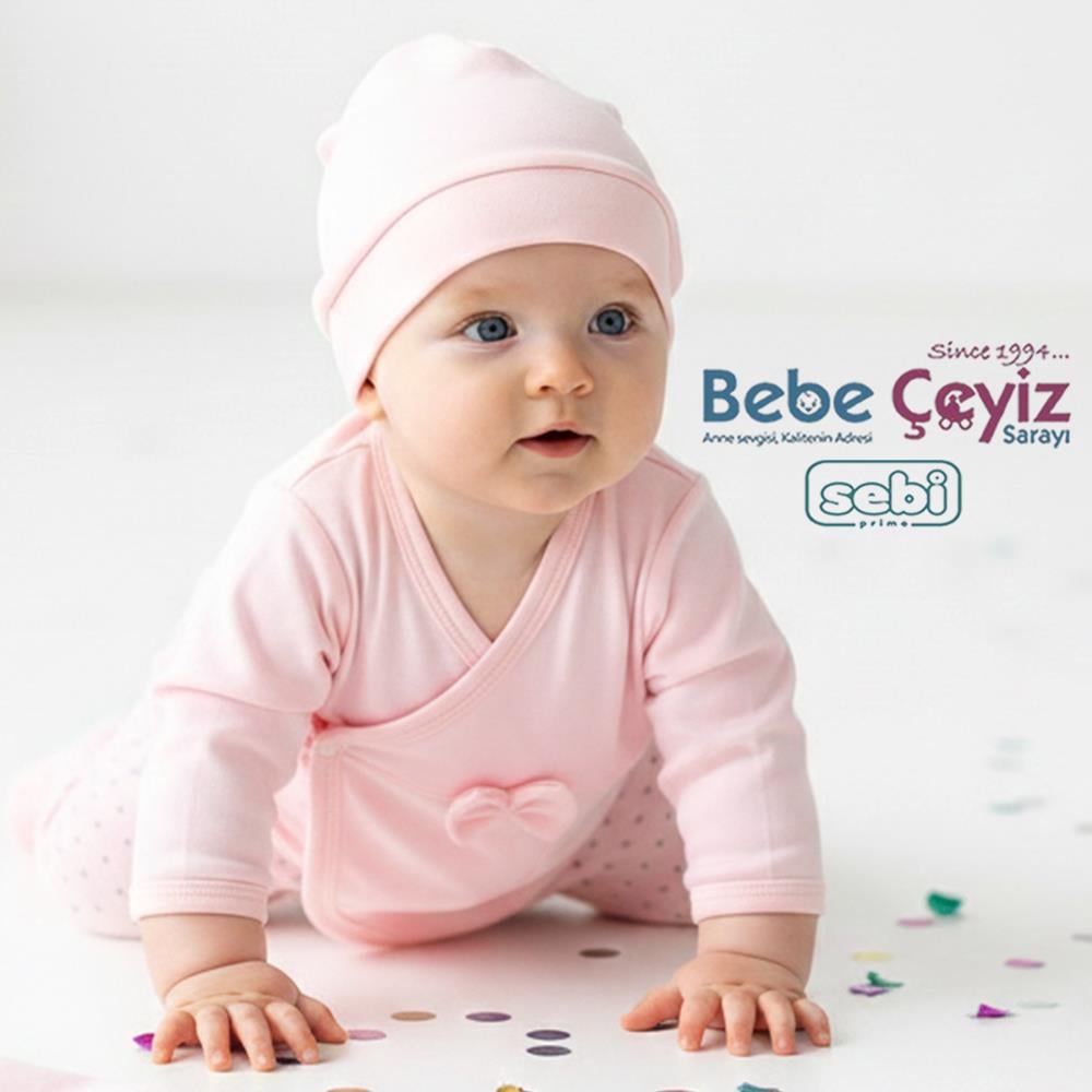 SEBİ PRİME Yaka Fırfırlı Puanlı 5'li Hastane Çıkışı ( Somon )