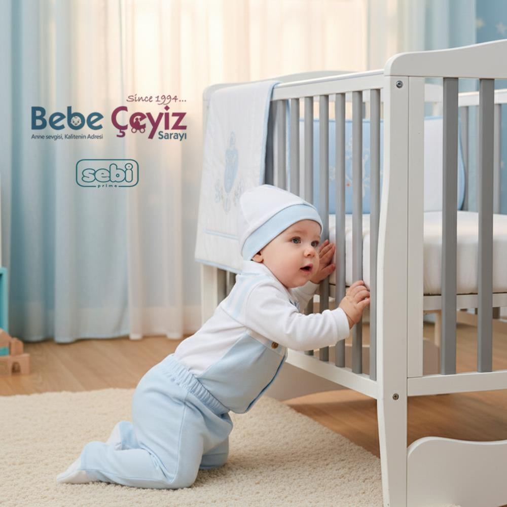 SEBİ PRİME Yaka Papyonlu Askılı 5'li Hastane Çıkışı ( Mavi )