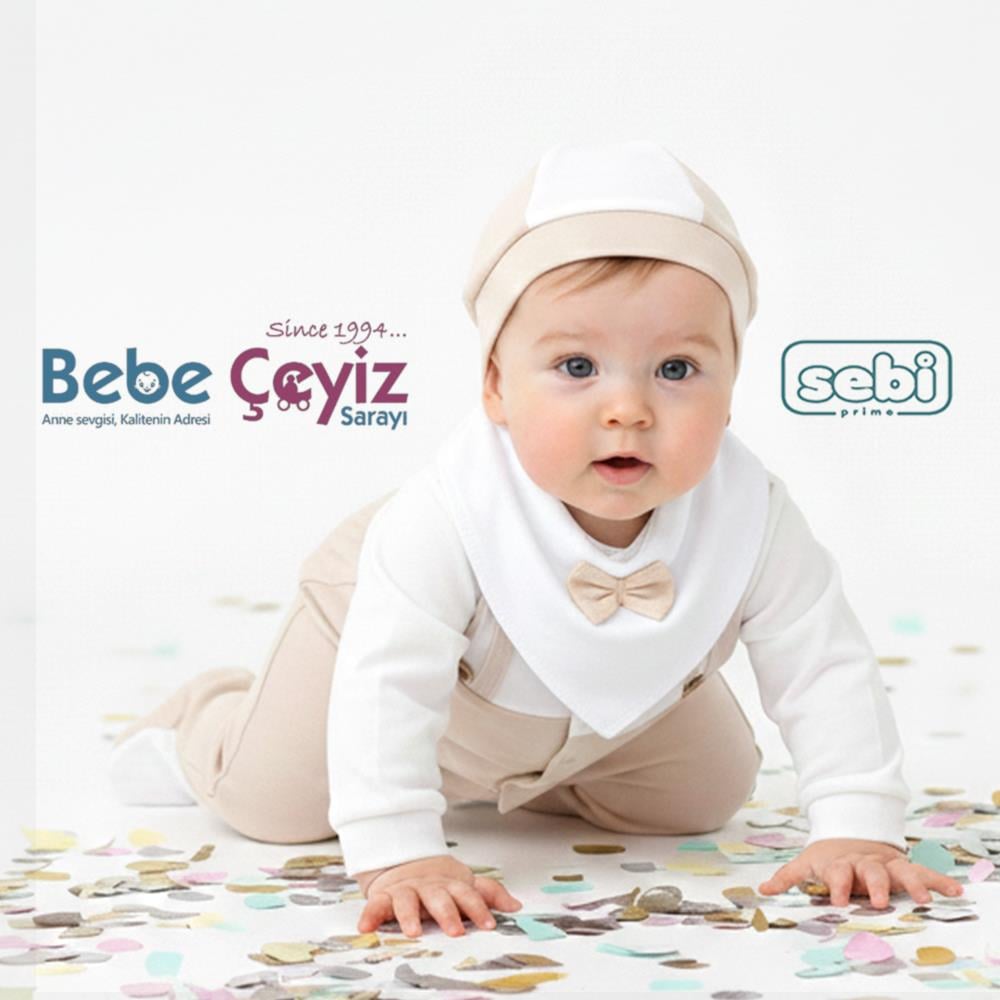 SEBİ PRİME Yaka Papyonlu Askılı 5'li Hastane Çıkışı ( Bej )