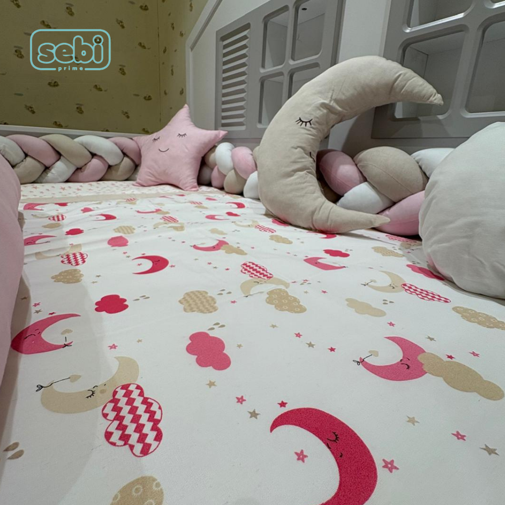 Uyku Seti...Montesori Bulutlu Set(Pembe)