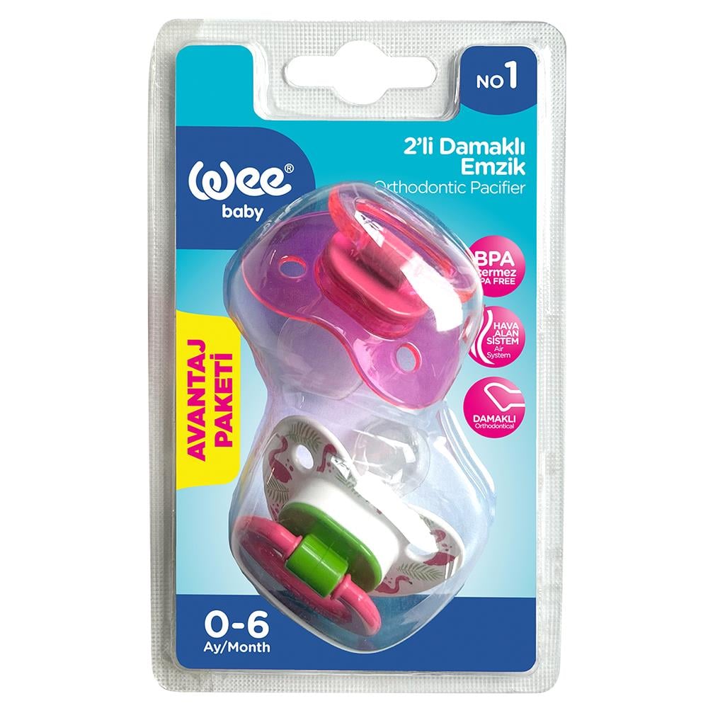 Wee Baby Damaklı Emzik 2'li No:1 (0-6Ay)