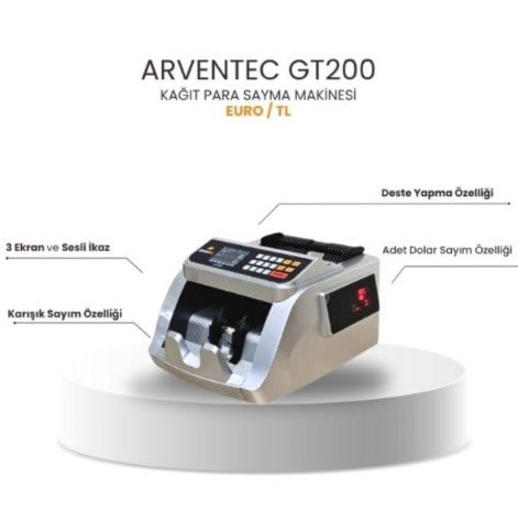 Arventec GT200 TL/EURO Kağıt Para Sayma Makinesi