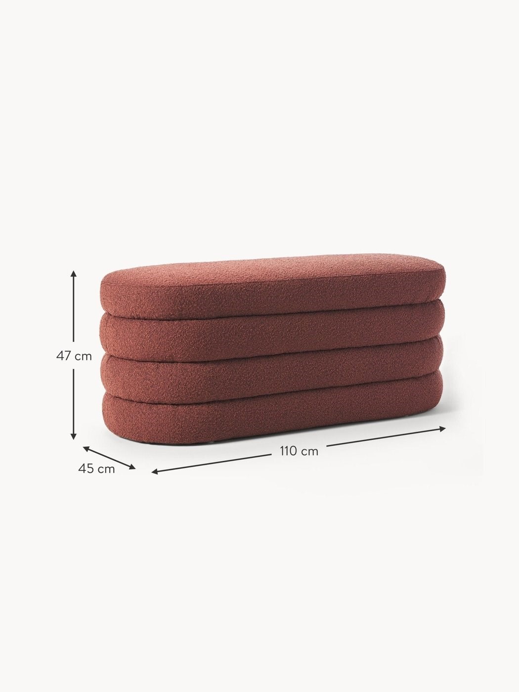 Alto Bouclé Döşemeli Bank - Lüks Makaron Tasarım