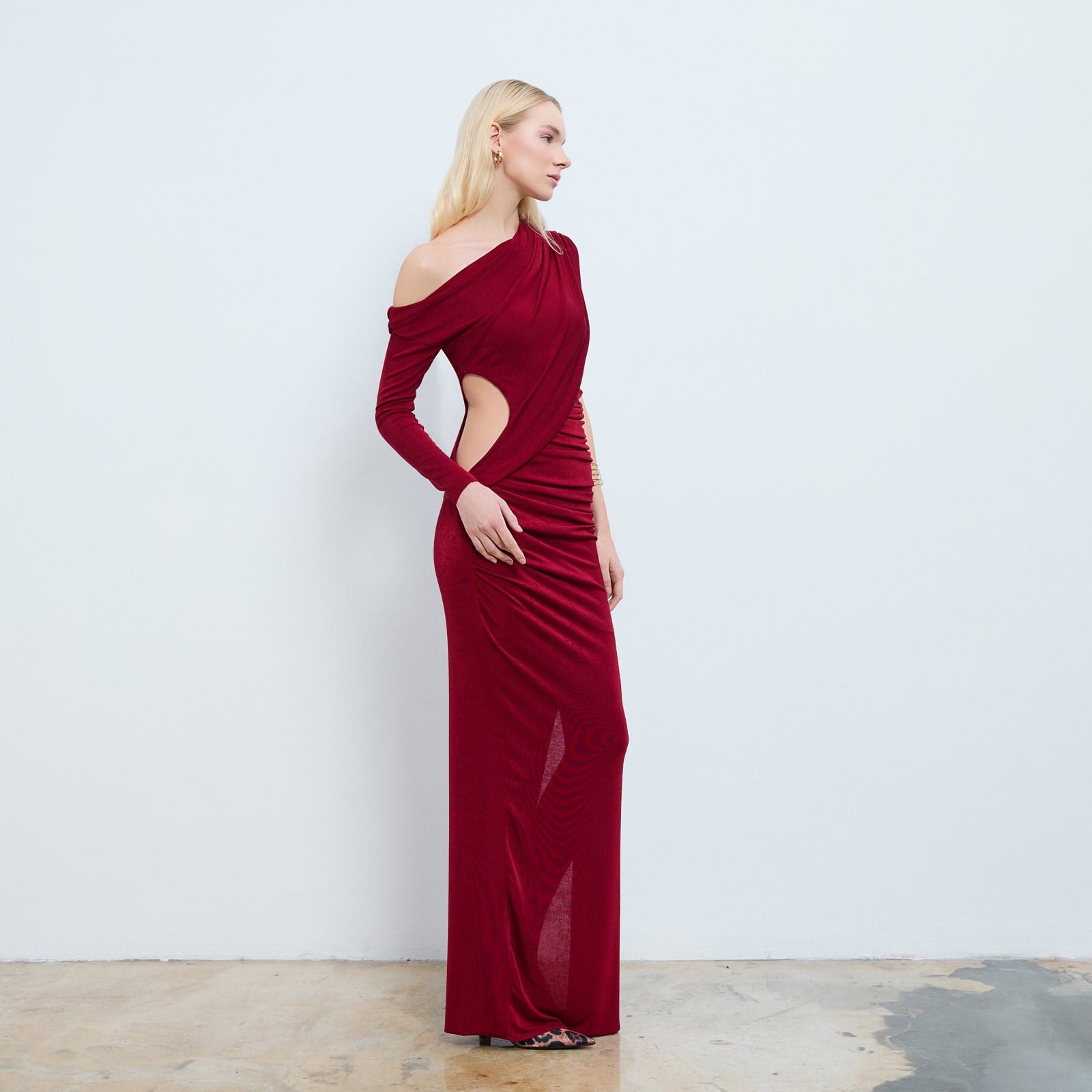 Arven Cut Out Detailed & Ruched Maxi Dress