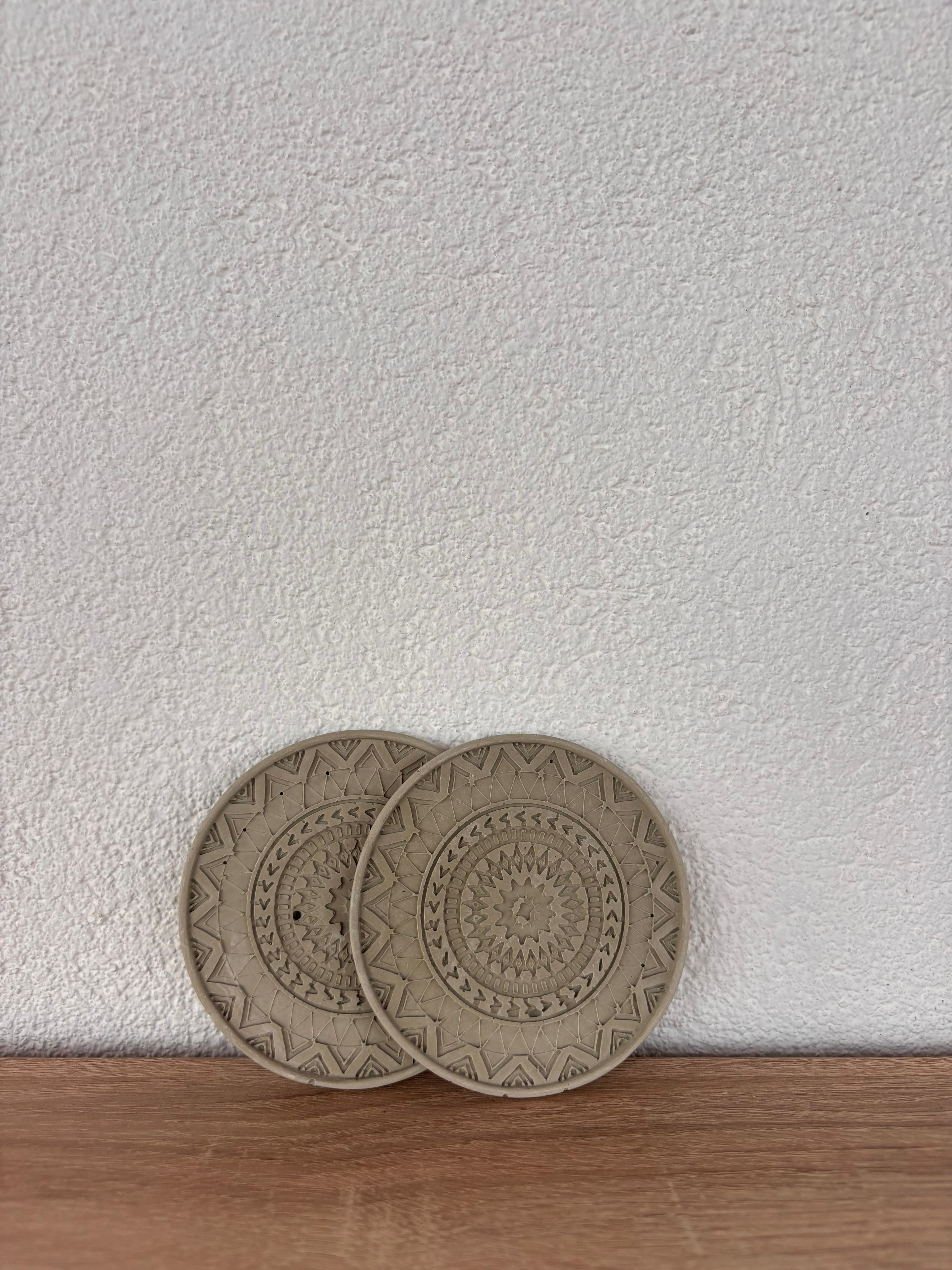 Atölye Mona Jesmonite 2'li Mandala Bardak Altı 