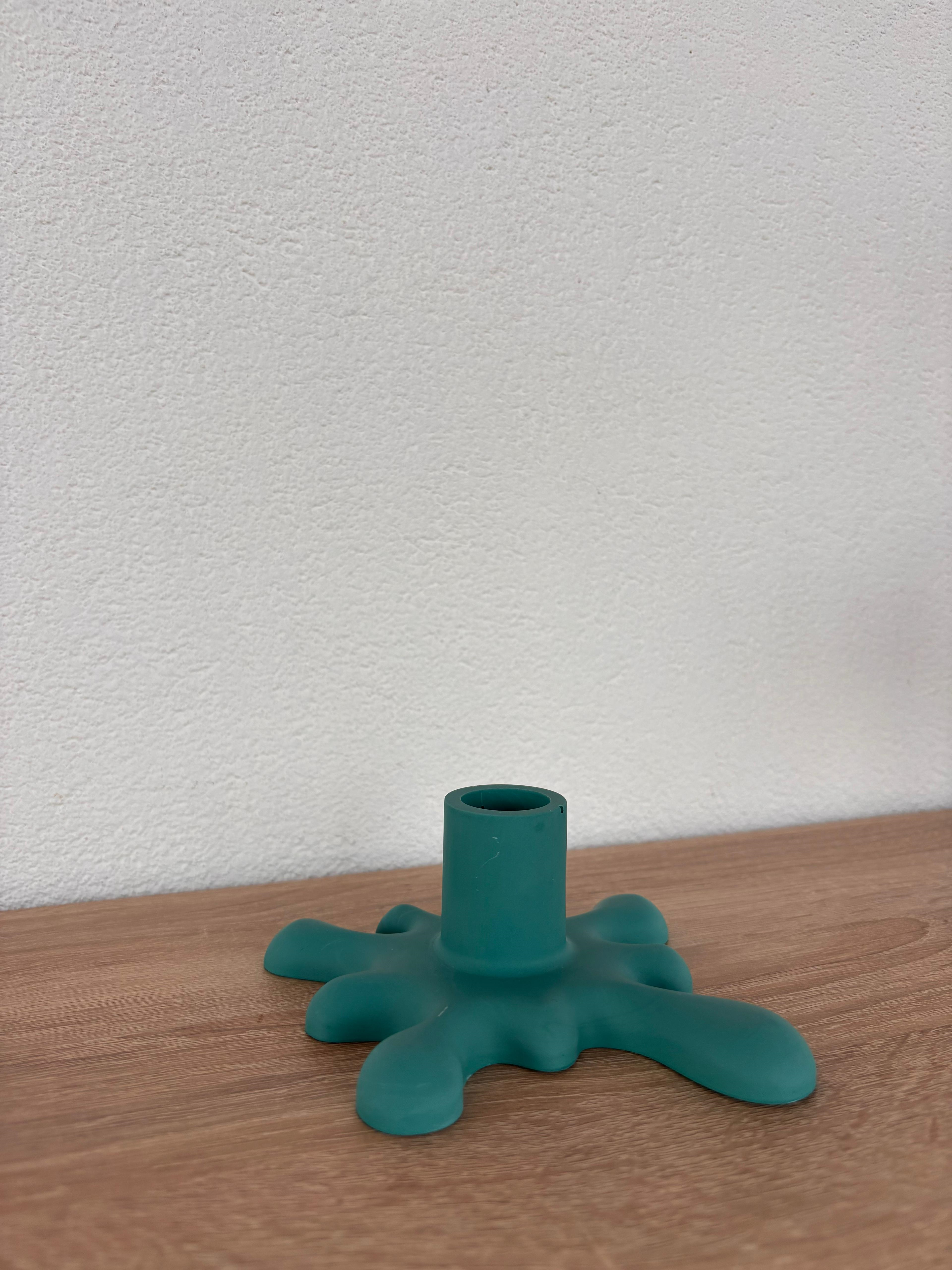 Atölye Mona Jesmonite Pennellata Şamdan Yeşil