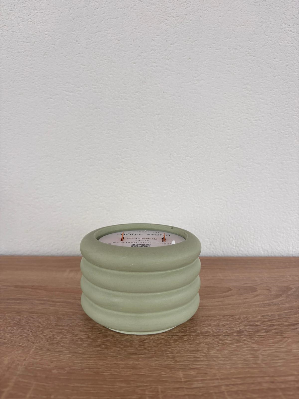 Atölye Mona Jesmonite Strato Mumluk Soya Wax Yeşil