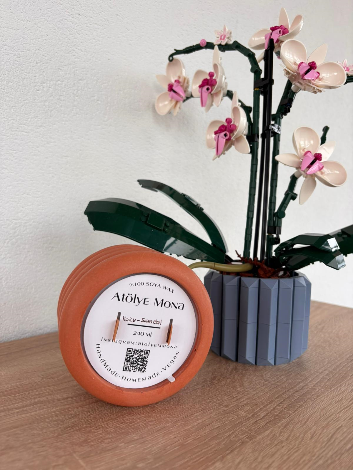 Atölye Mona Jesmonite Strato Mumluk Soya Wax Kremit