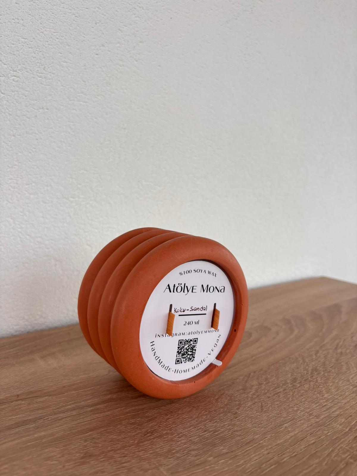 Atölye Mona Jesmonite Strato Mumluk Soya Wax Kremit