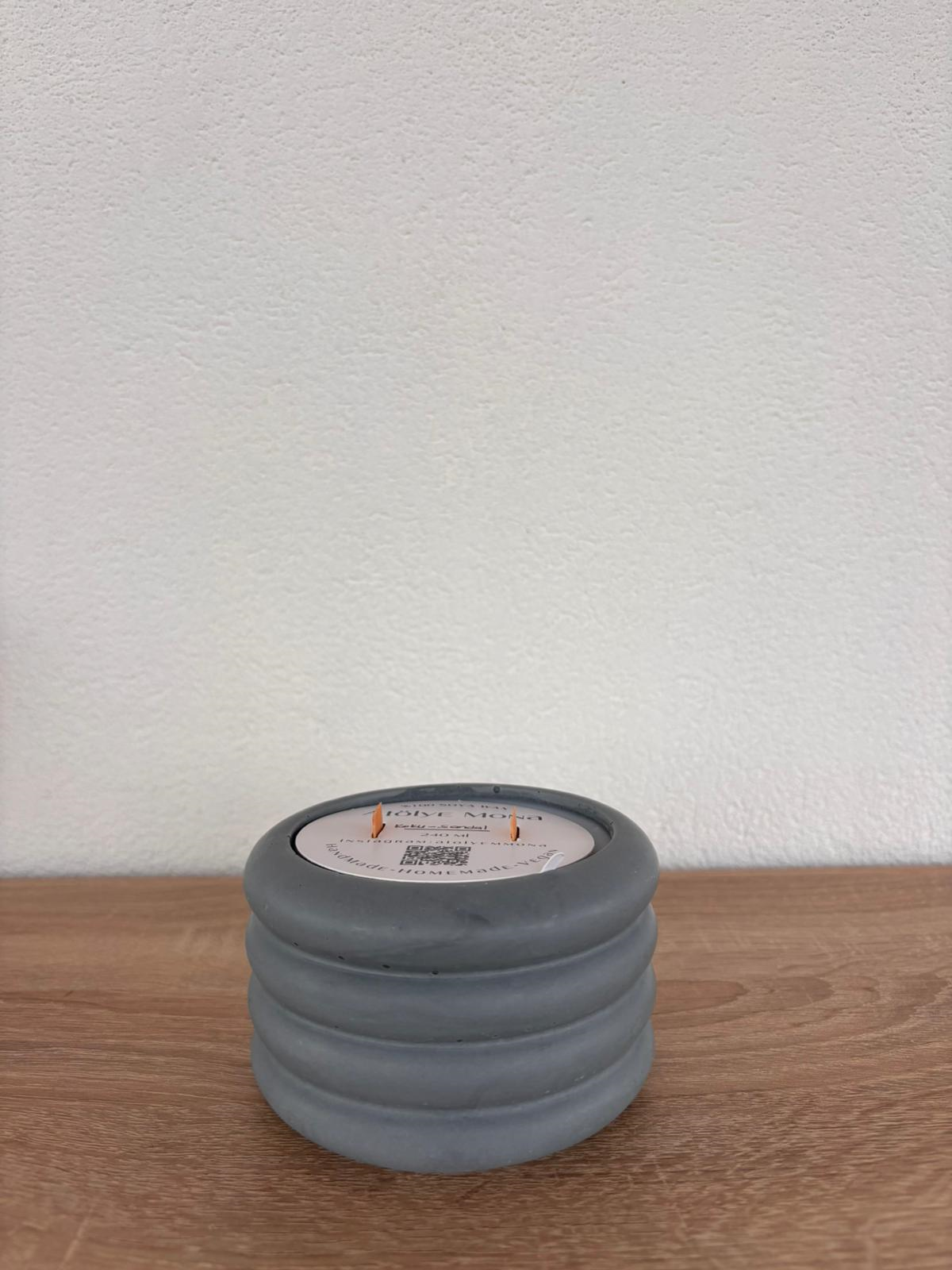 Atölye Mona Jesmonite Strato Mumluk Soya Wax Gri